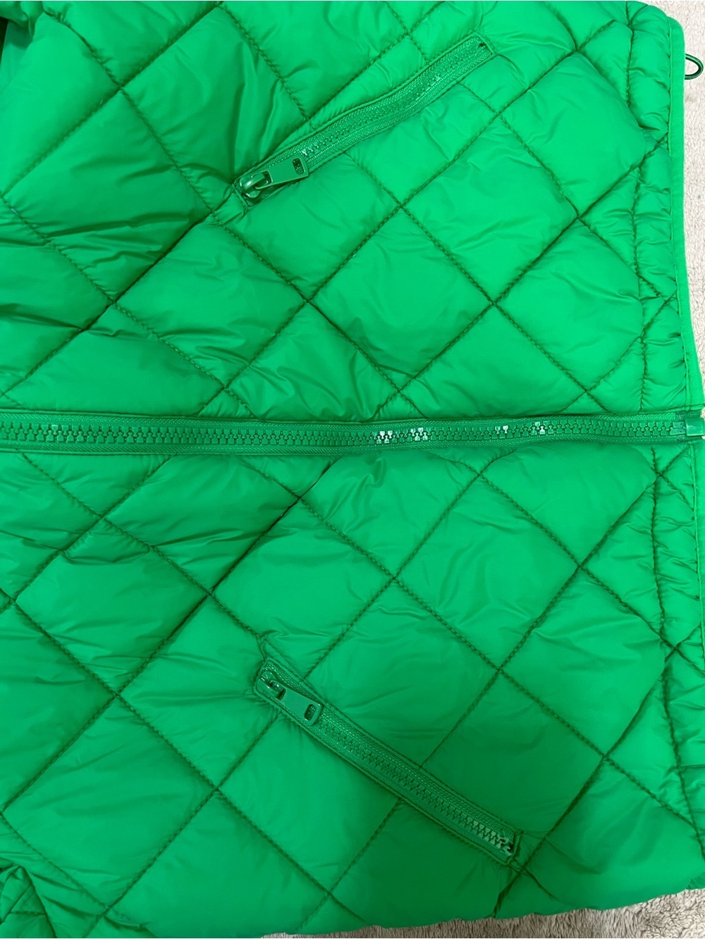 Zara Women’s Size M US Long Sleeves Hooded Quilted Short Jacket Green - Picture 12 of 16